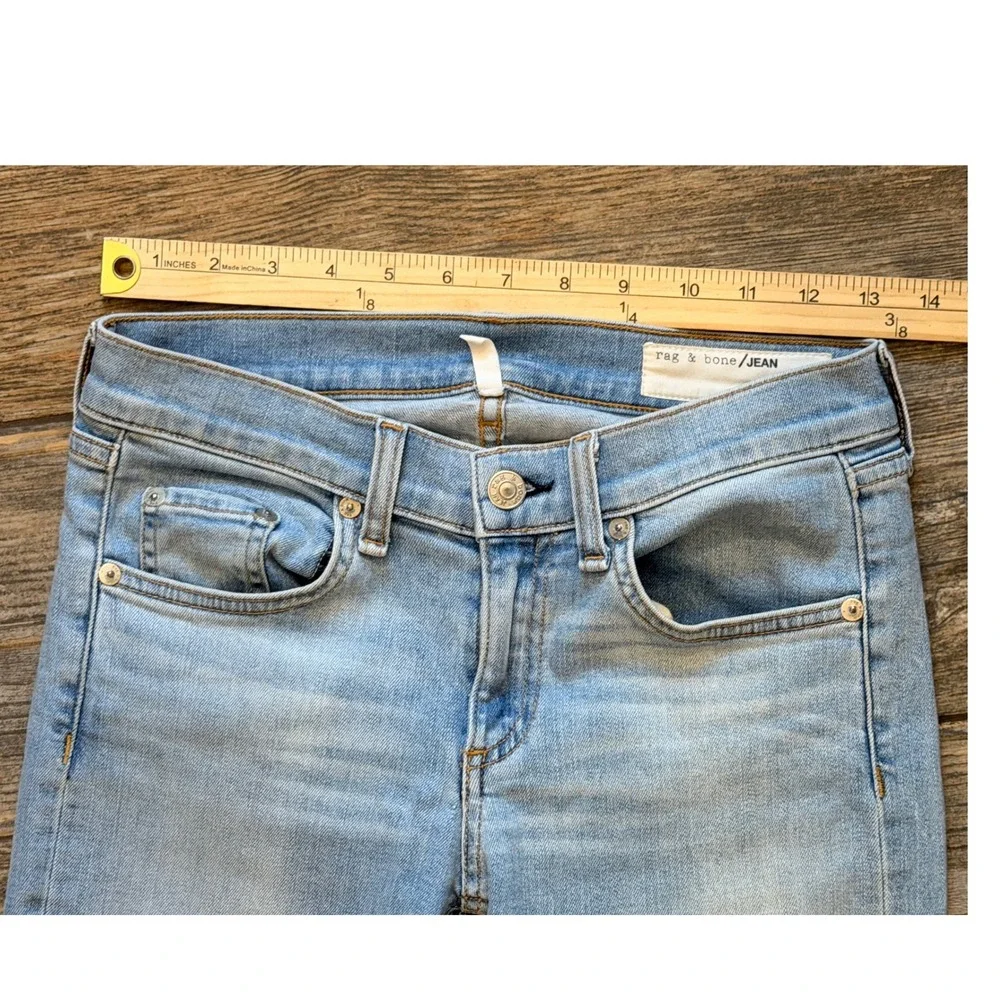Rag & Bone Jean Capri Wiley Light Wash Raw Step Hem Slim Cropped Jeans Size 25